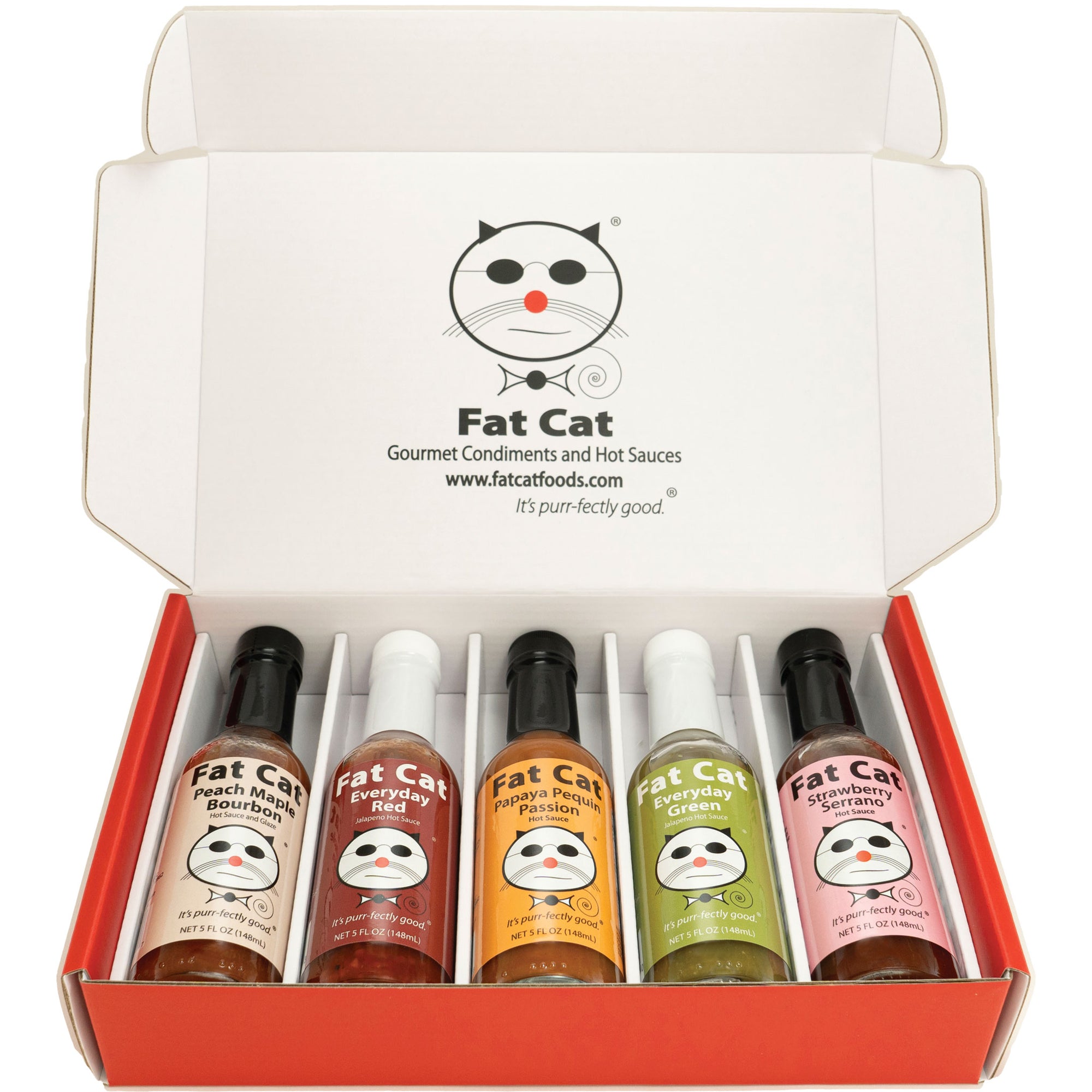 Create Your Own 5-Bottle Hot Sauce Gift Box - Fat Cat Gourmet Hot Sauce & Specialty Condiments