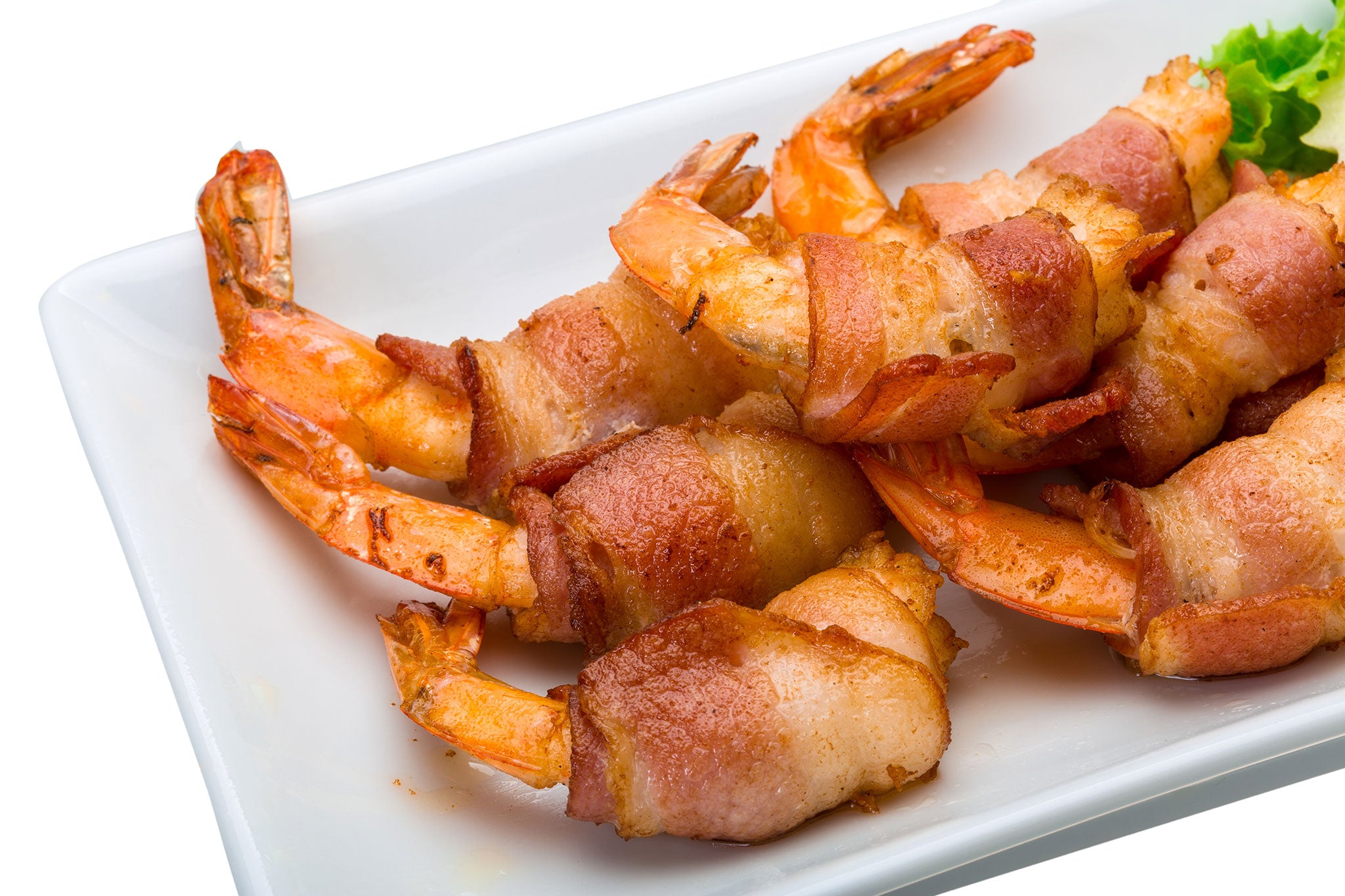 Chorizo-Stuffed Bacon-Wrapped Shrimp with Spicy Peach Maple Bourbon Glaze