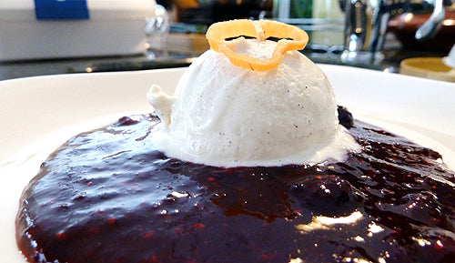 Vanilla Ice Cream with Habanero-Mixed Berry Coulis