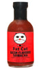 Bottle of Fat Cat Bacon-Flavored Sriracha sauce on a white background