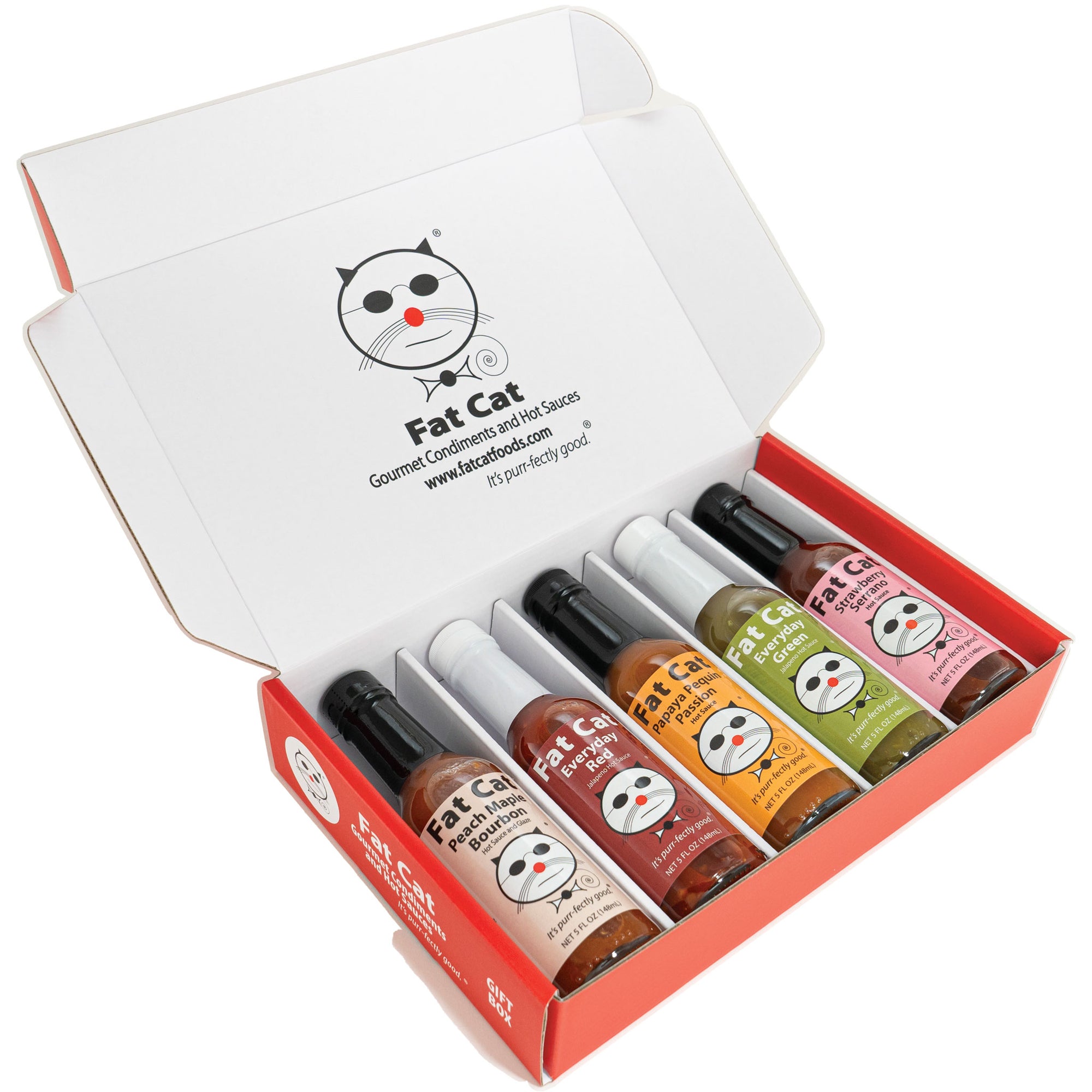 Create Your Own 5-Bottle Hot Sauce Gift Box - Fat Cat Gourmet Hot Sauce & Specialty Condiments