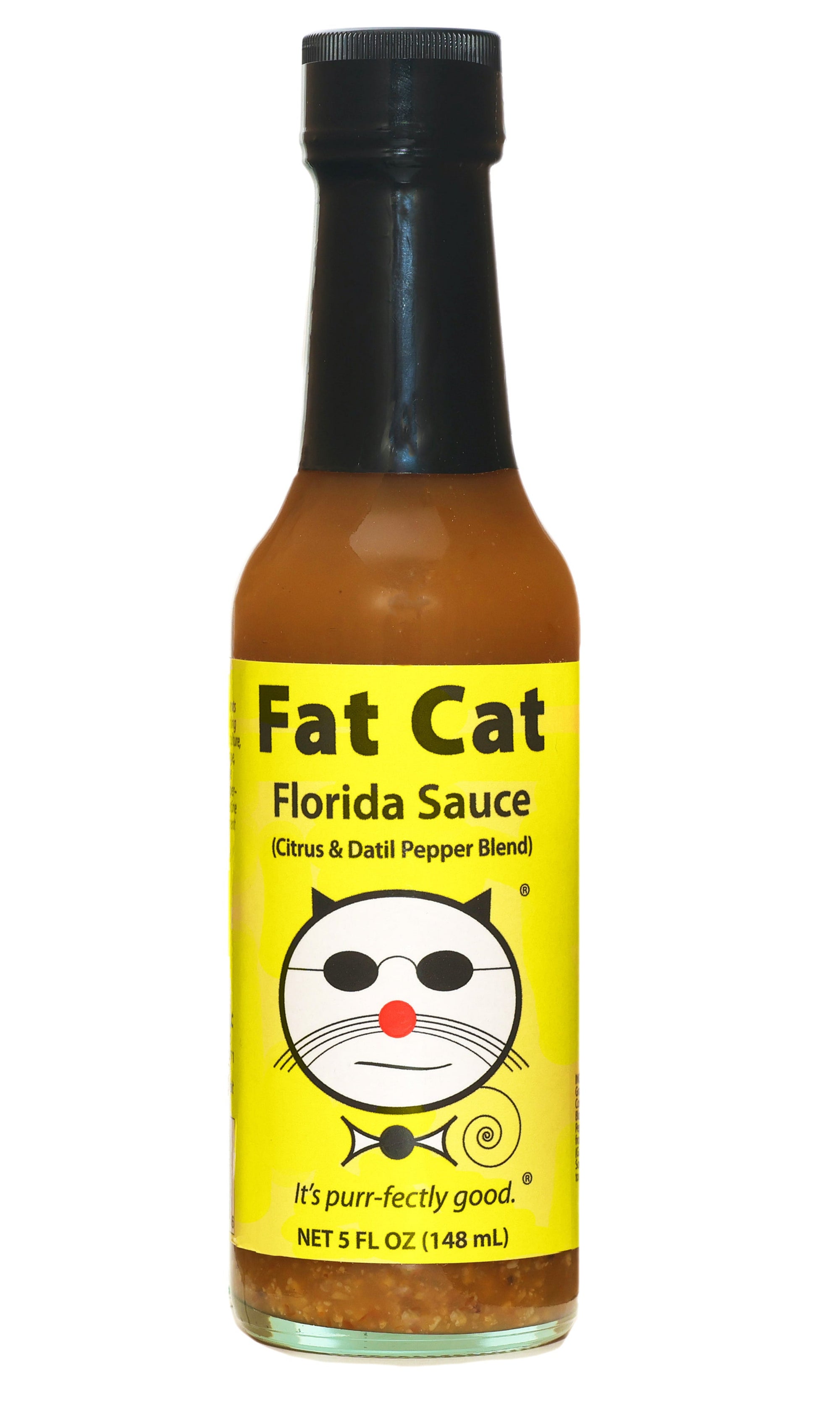 Fat Cat Florida Sauce bottle on a white background