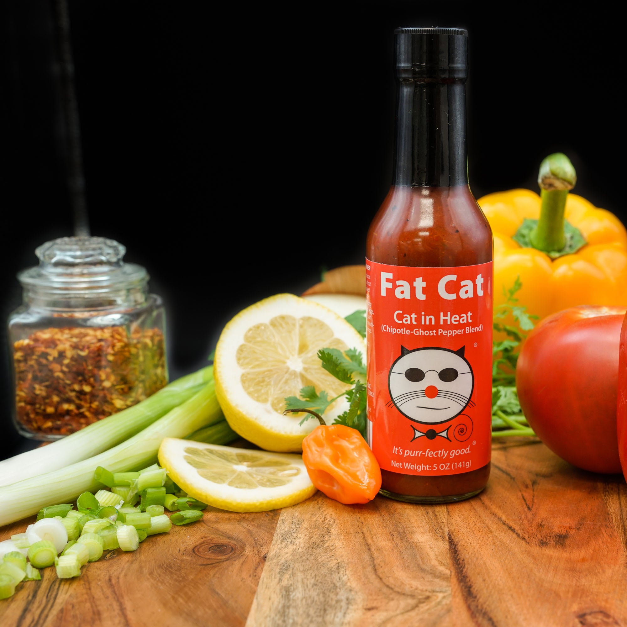 Cat in Heat Chipotle-Ghost Pepper Blend - Fat Cat Gourmet Hot Sauce & Specialty Condiments