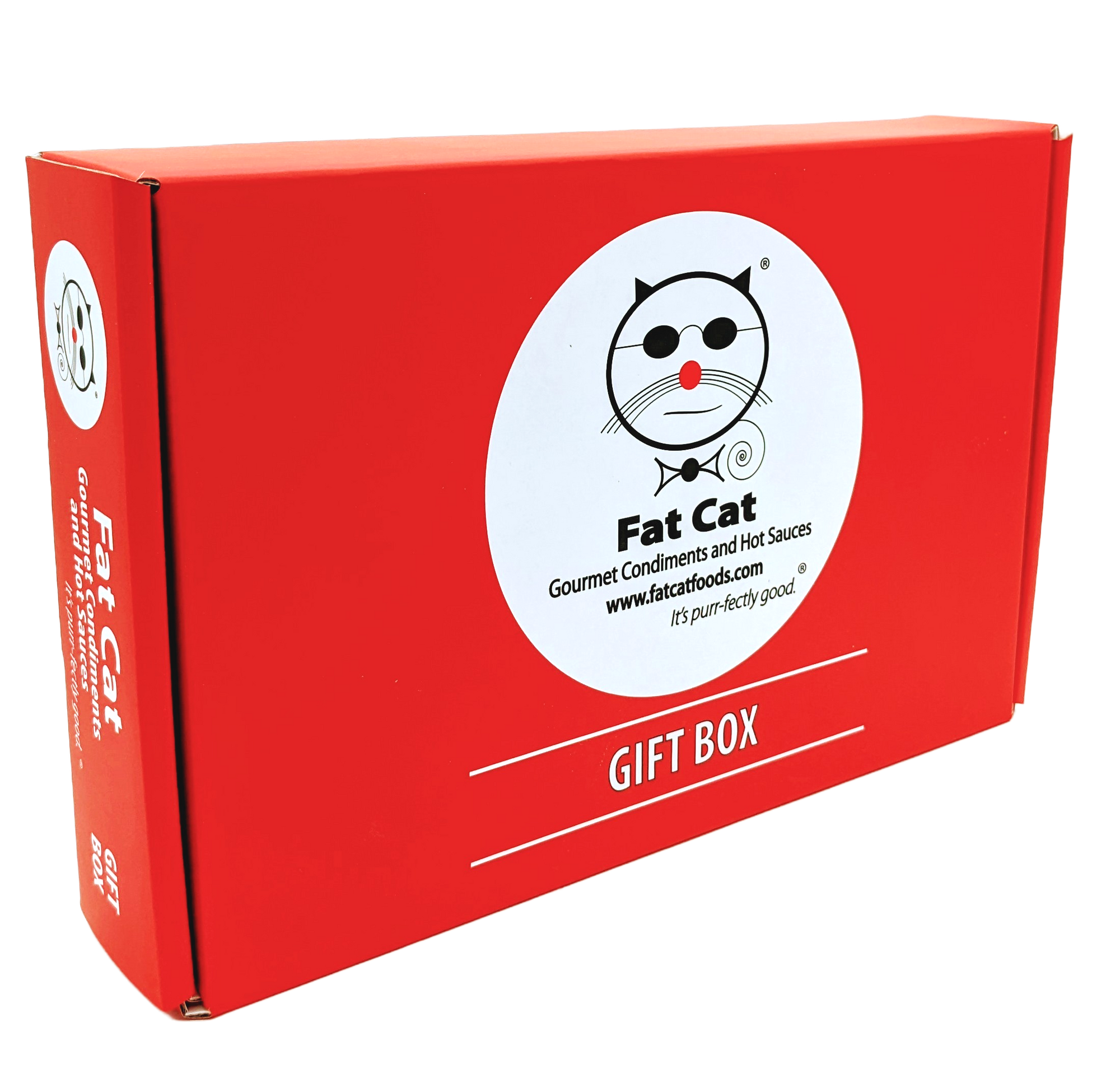 Mild Heat Four Bottle Hot Sauce Gift Box - Fat Cat Gourmet Hot Sauce & Specialty Condiments